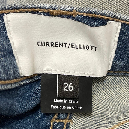 NEW Current Elliott The Vanessa Blue Gray Two Tone Straight Denim Jean Pants 26