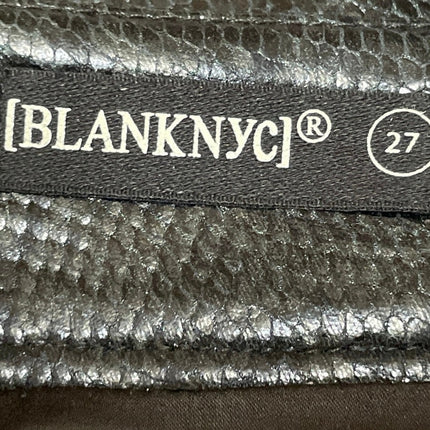 BlankNYC Women's Blue Snakeskin Faux Leather Patent Straight Mini Skirt Size 27