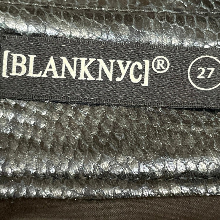 BlankNYC Women's Blue Snakeskin Faux Leather Patent Straight Mini Skirt Size 27