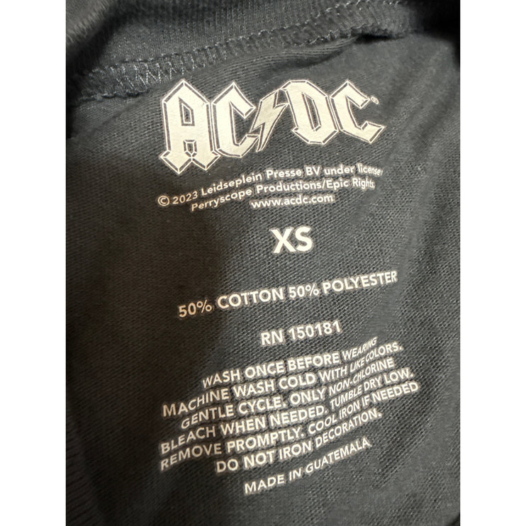 AC/DC Rock Band Women's Black Short Sleeve Concert Tour Basic Tee T-Shirt Top XS
