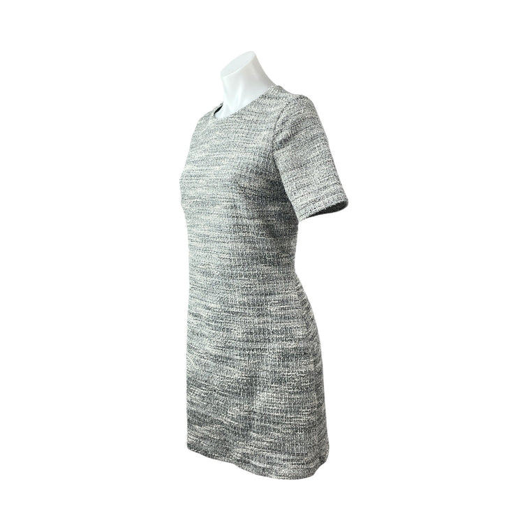 Club Monaco Women's Gray Heather Tweed Short Sleeve Mini Sheath Dress Size M
