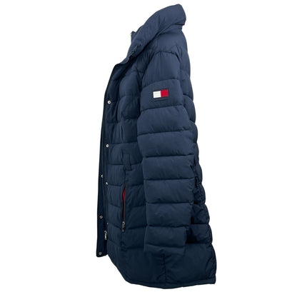 NEW Tommy Hilfiger THFLEX Navy Blue Double Layer Long Down Puffer Coat Jacket XL