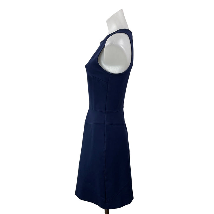 Annie Griffin Women's Navy Blue Sleeveless Round Neck Mini Sheath Dress Size 2