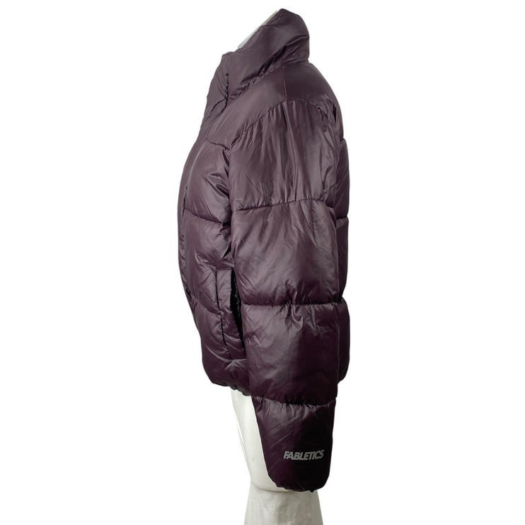 Fabletics Women's Purple Stand Collar Full Zip Puffer Quilted Coat Jacket Size S