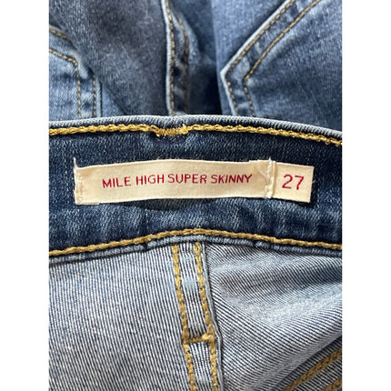 Levi's Mile High Super Skinny Women Blue Medium Wash Skinny Denim Jeans Size 27