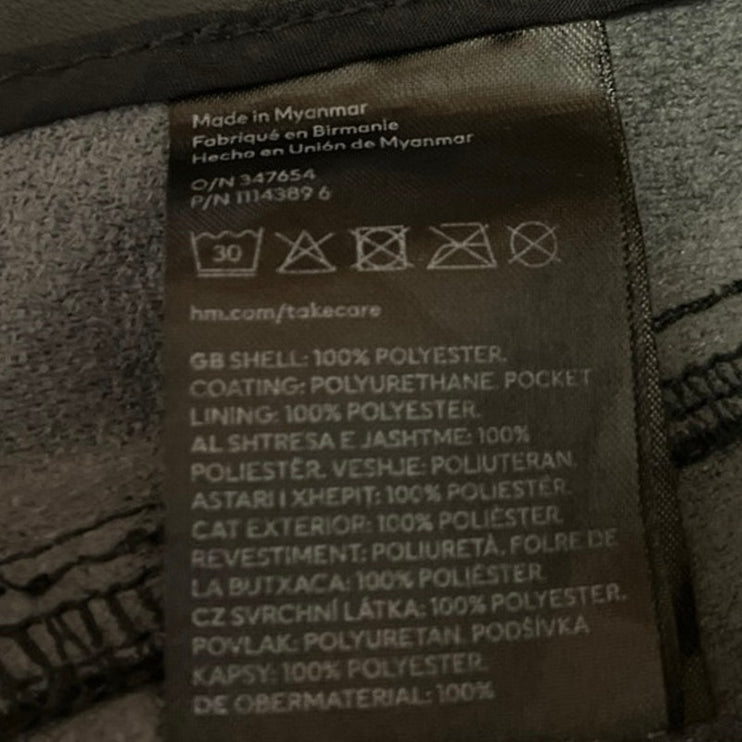 H&M Women's Black Faux Vegan Leather Straight Leg High Rise Trousers Pants Sz 4