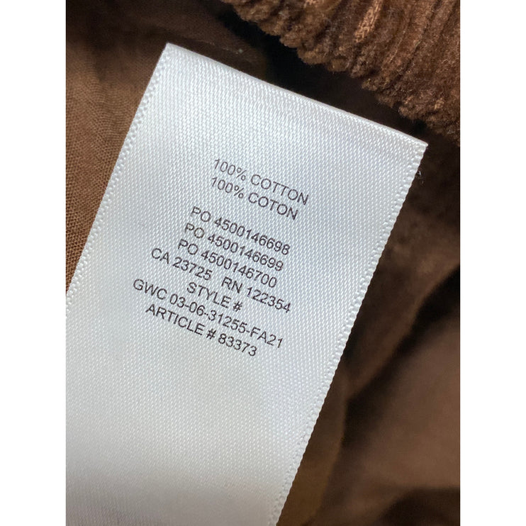 Aritzia TNA Women's Brown Corduroy Pull On High Rise Wide Leg Trousers Pants S