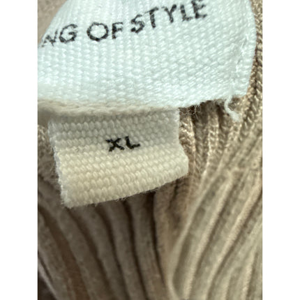 Song Of Style Tan Rib Knit High Waist Flared Bootcut Trousers Leggings Pants XL