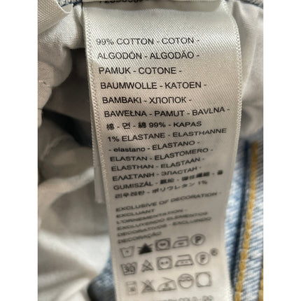 Levi's Ribcage Straight Ankle Blue Distressed Light Wash Denim Jeans Size 28