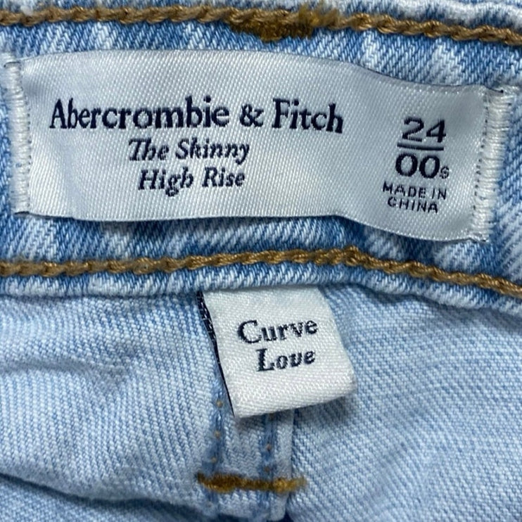 Abercrombie & Fitch The Skinny High Rise Women's Blue Light Wash Denim Jeans 24