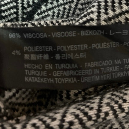 Zara Black White Short Sleeve Geometric Open Back Midi Bodycon Dress Size S