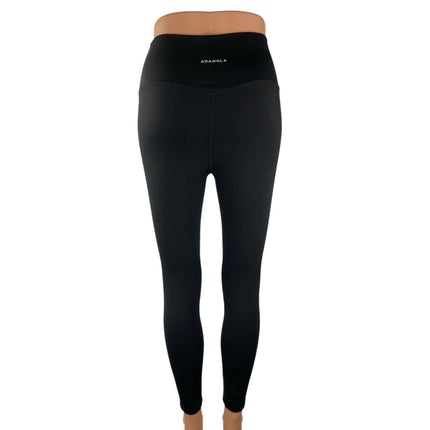 Adanola Women's Black High Rise Yoga Workout Gym Athletic Leggings Pants Size S