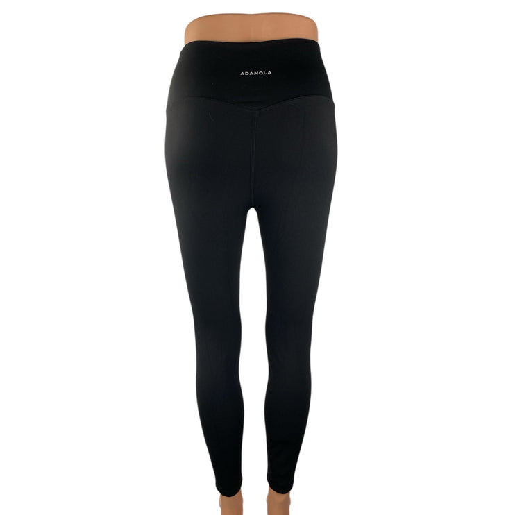 Adanola Women's Black High Rise Yoga Workout Gym Athletic Leggings Pants Size S