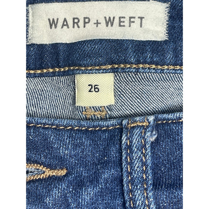 Warp + Weft Women's Blue High Rise Palazzo Trouser Wide Leg Denim Jeans Pants 28
