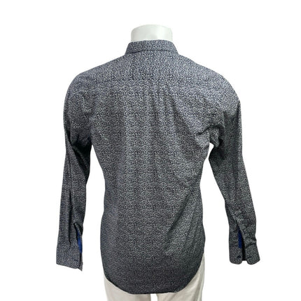 Zara Men's Black Floral Collared Long Sleeve Slim Casual Button Down Shirt Top L