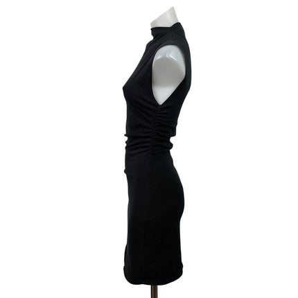 Reformation Alden Black High Cowl Neck Sleeveless Knit Mini Bodycon Dress Sz XS
