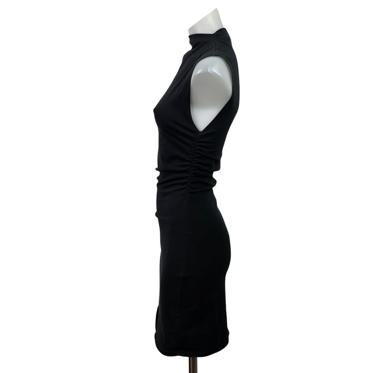 Reformation Alden Black High Cowl Neck Sleeveless Knit Mini Bodycon Dress Sz XS