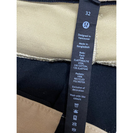 Lululemon Commission Men's High Rise Straight Chino Khaki Denim Jeans Pants 32