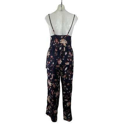 Shimera Botanical Floral Peplum Cami Top Wide Leg Pajama Lounge Sleepwear Set XS