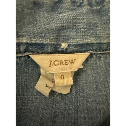 J.Crew Women's Blue Long Sleeve Pocket Button Down Denim Jean Shirt Top Size 0