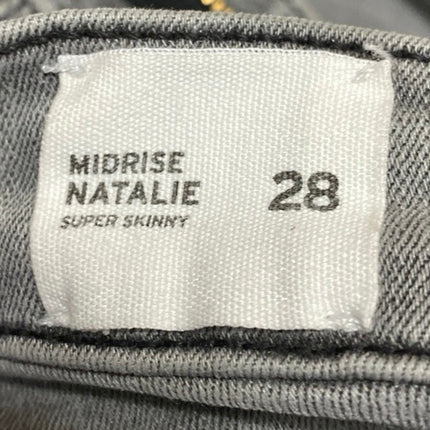 Hudson Mid Rise Natalie Women's Gray Washed Super Skinny Denim Jeans Size 28