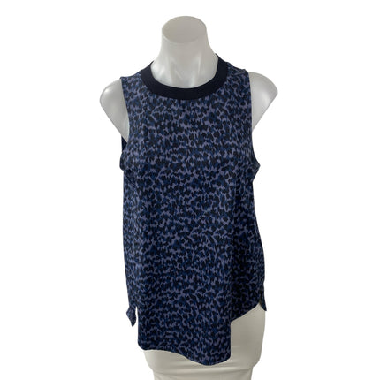 Athleta Women's Blue Leopard Sleeveless Yoga Workout Athletic Tank Top Size S