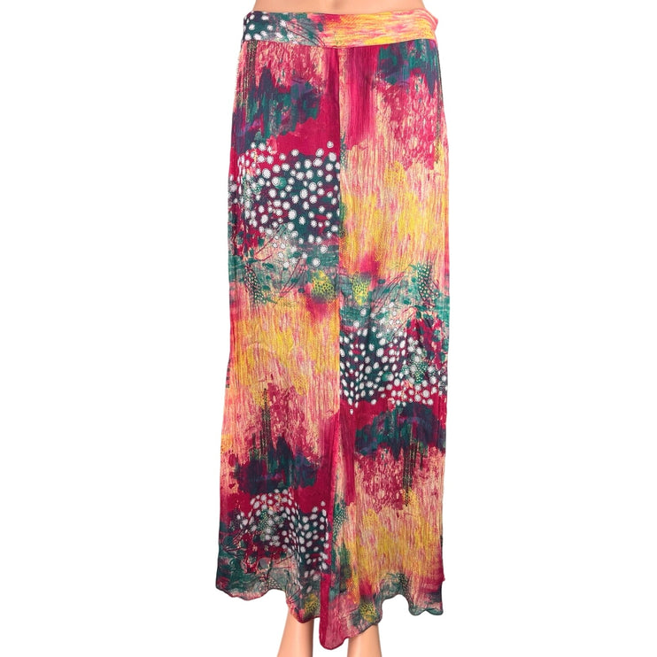 Zara Multicolor Peasant Gypsy Hippie Boho Straight High Waisted Maxi Skirt Sz S