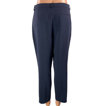 Theory Women's Navy Blue High Rise Tailored Straight Leg Trouser Dress Pants 10
