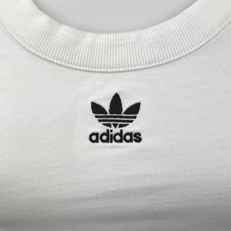 Adidas Adicolor White Classics 3-Stripes Racerback Sports Bra Crop Tank Top XS