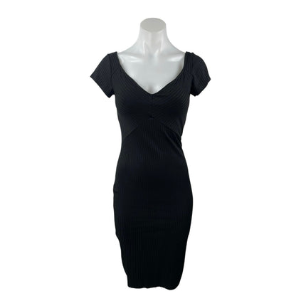 zara black bodycon midi dress Zara - Fitted Midi Dress - Black - M