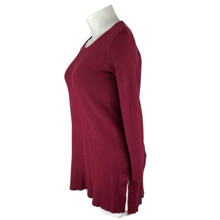 Cyrus Women's Red Long Sleeve Crew Neck Knit Tunic Sweatshirt Sweater Top Size L