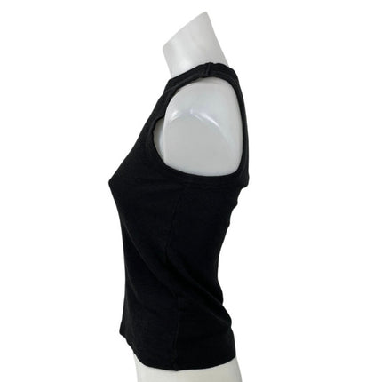 Madewell Women's Black High Neck Sleeveless Basic Knit Cami Tank Top Size XXS