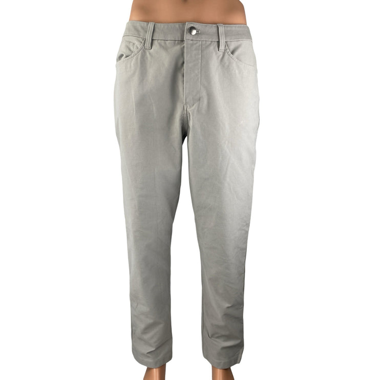 Lululemon ABC Men's Light Gray High Rise Straight Chino Khaki Trousers Pants 32