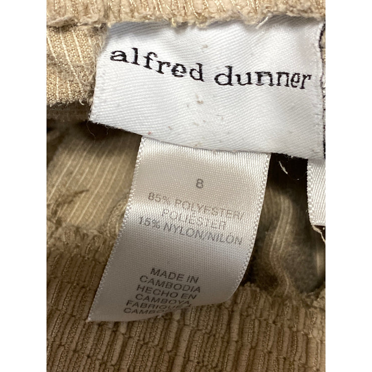 Alfred Dunner Women's Beige Corduroy High Rise Palazzo Wide Leg Trousers Pants 8