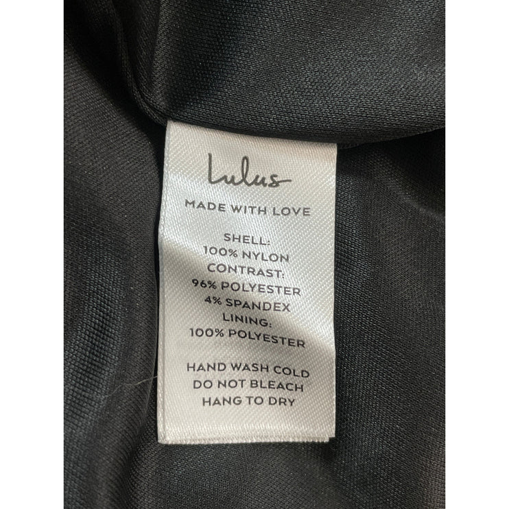 NEW Lulus Tier I Go Black Lace V Neck Sleeveless Tiered Maxi Prom Dress Size M
