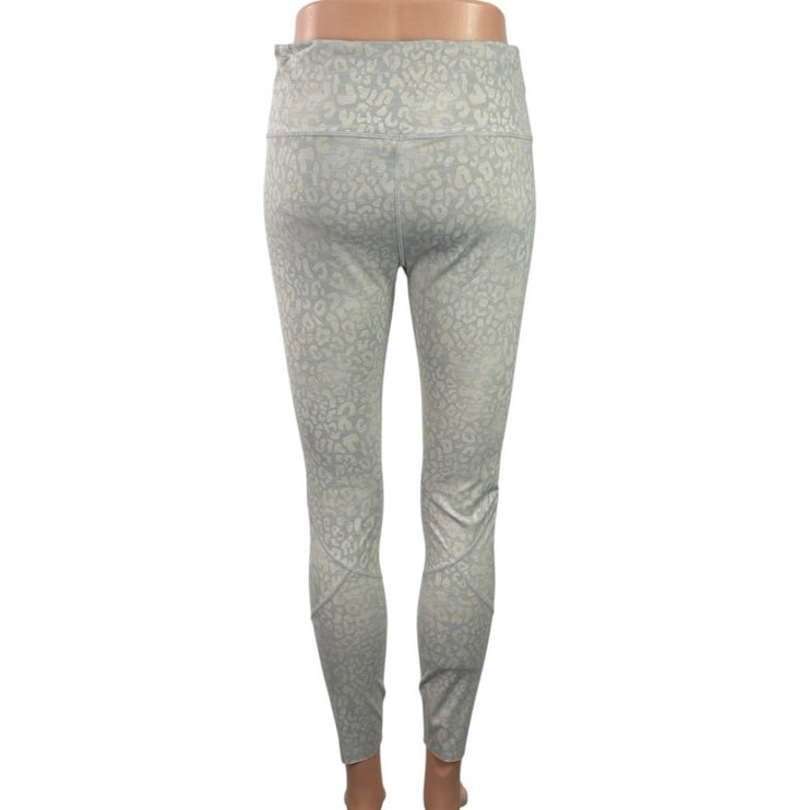 Varley Women's Gray Leopard Animal Print Yoga Athletic Leggings Pants Size M