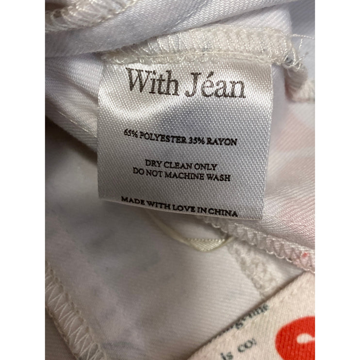 With Jéan Carla Read All About It Print Strapless Tube Bandeau Crop Corset Top M