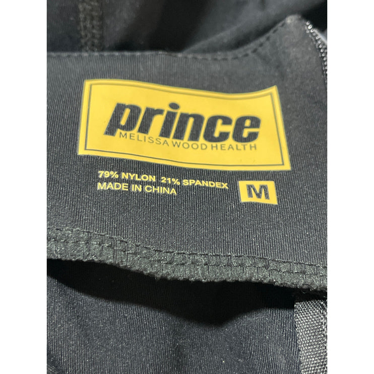 Prince Women's Black Sleeveless Mock Neck Zip Athletic Activewear Romper Size M
