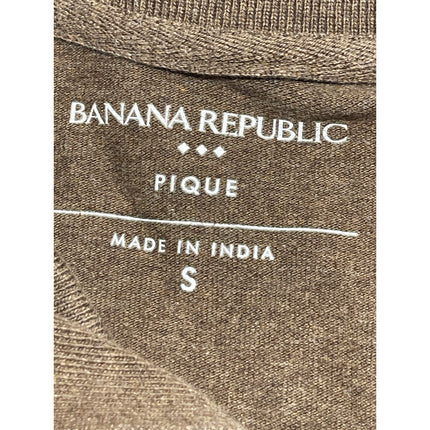 Banana Republic Pique Men's Brown Collared Short Sleeve Knit Polo Shirt Top Sz S