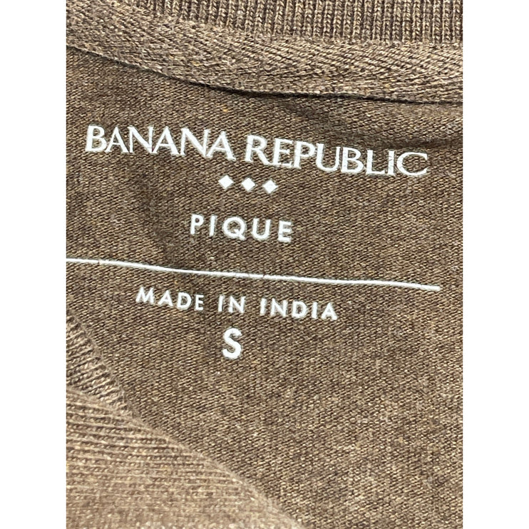 Banana Republic Pique Men's Brown Collared Short Sleeve Knit Polo Shirt Top Sz S