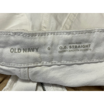 Old Navy High Rise OG Straight Women's White Cuffed Denim Jean Shorts Size 0