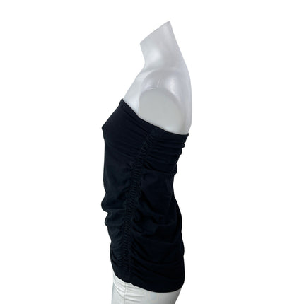 NEW Aritzia Wilfred Purity Black Strapless Jersey Ruched Bandeau Tube Top Sz S/P
