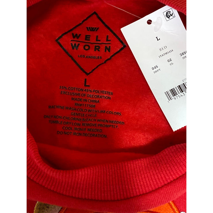NEW Well Worn LA Women's Red Party Animal Dog Christmas Sweatshirt Top Size L
