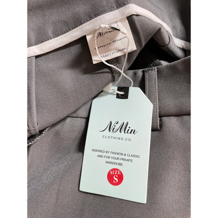 NEW Ni Min Women's Gray Straight Leg Loose High Waisted Trousers Pants Size S