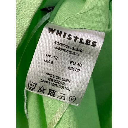 Whistles Green Sleeveless One Shoulder Open Back Midi A-Line Bodycon Dress Sz 8