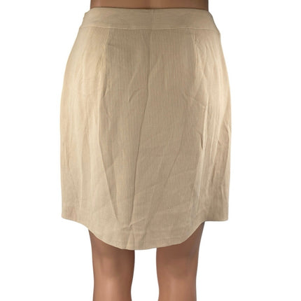 Et Vous Women's Beige Khaki Tan High Waisted Side Zip Mini Pencil Skirt Size 6