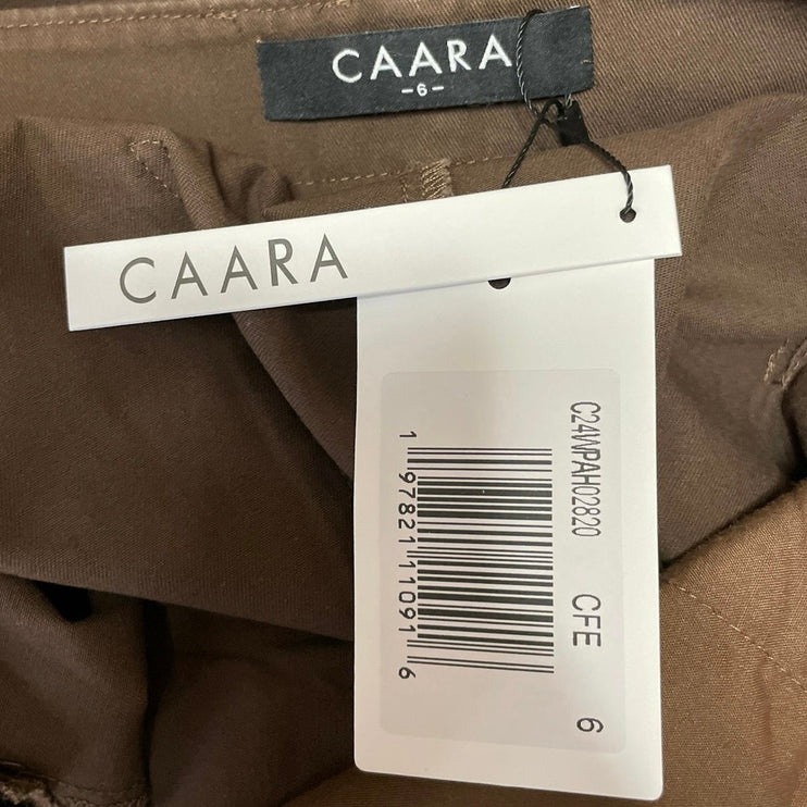 NEW Caara Women's Brown High Rise Wide Leg Baggy Palazzo Cargo Pants Size 6