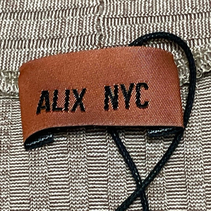 Alix NYC Women's Brown Ribbed Knit Twist Front Long Sleeve Blouse Top Size XS