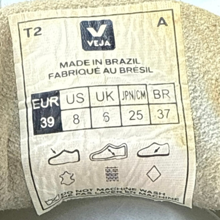 Veja V-10 Womens White Leather Lace Up Low Top Athletic Sneakers Shoes Size 8