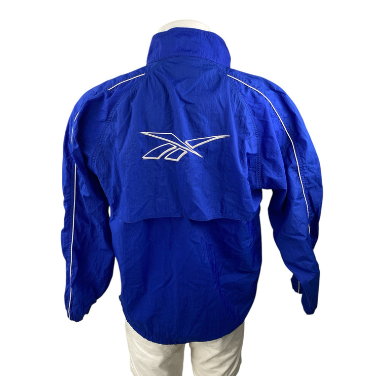 Reebok Men's Blue Long Sleeve Logo Full Zip Outdoor Windbreaker Jacket Size M